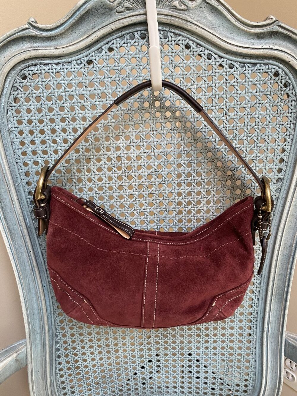 Vintage Coach Small Suede Hobo